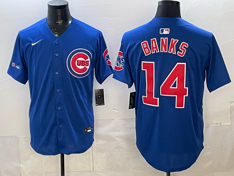Men 2026 Chicago Cubs #14 Banks Blue Game Nike MLB Jersey 2603002